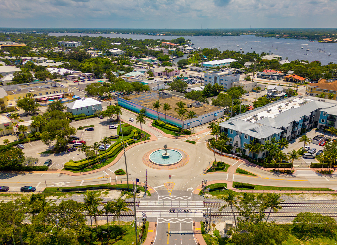 Stuart, FL Insurance - Aerial View of Downtown Stuart, FL on a Sunny Day